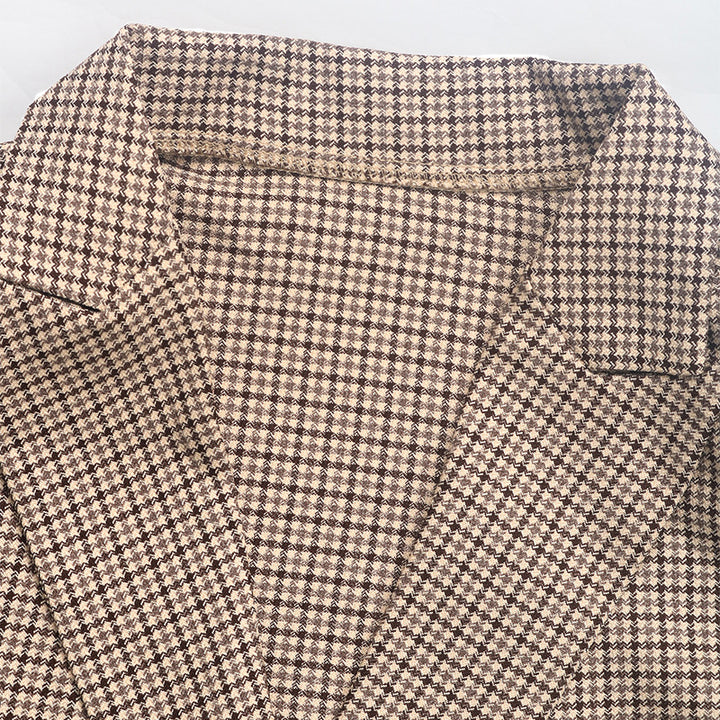 Oversized checked blazer jacket for women with double-breasted buttons Lune London