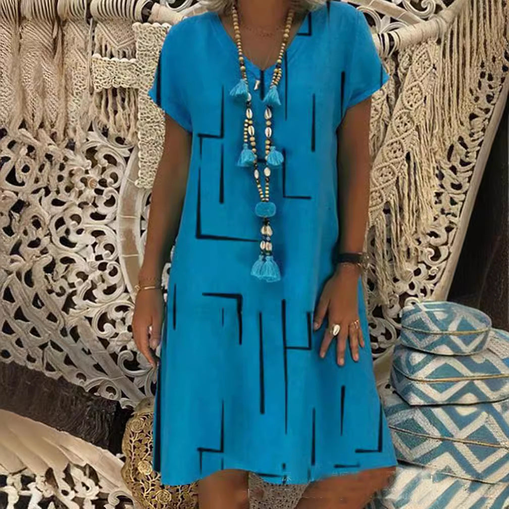 Casual summer dress for women with a modern graphic design and a flattering cut Lune London