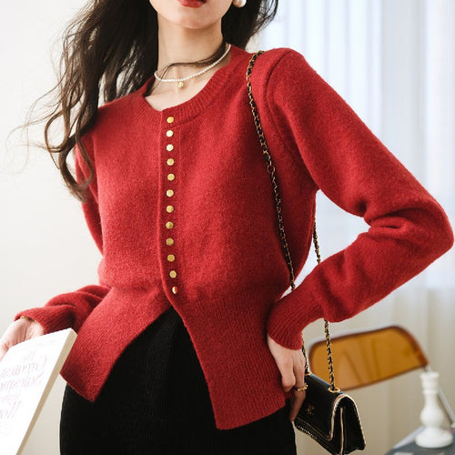 Cardigan en tricot pour femmes avec boutons décoratifs et coupe décontractée Chic & Stil
