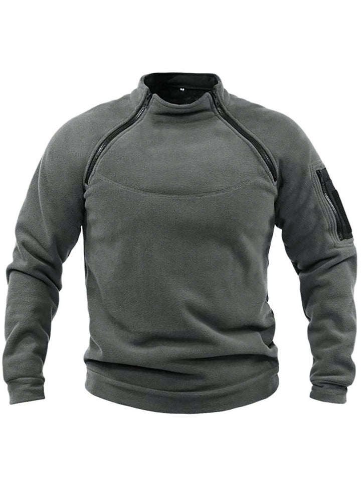 Pull-over thermique en polaire pour hommes avec col montant et poches pratiques Lune London