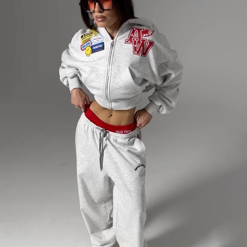 Women's leisure set with hooded jackets and casual pants Lune London