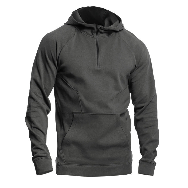 Men's functional hoodie with half zipper and practical pockets Lune London