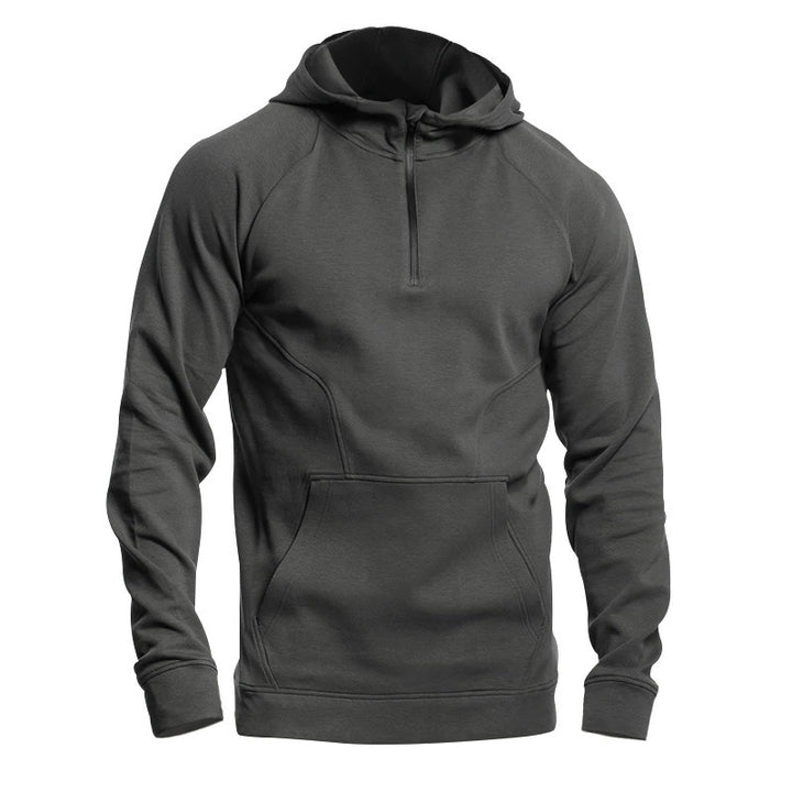Men's functional hoodie with half zipper and practical pockets Lune London