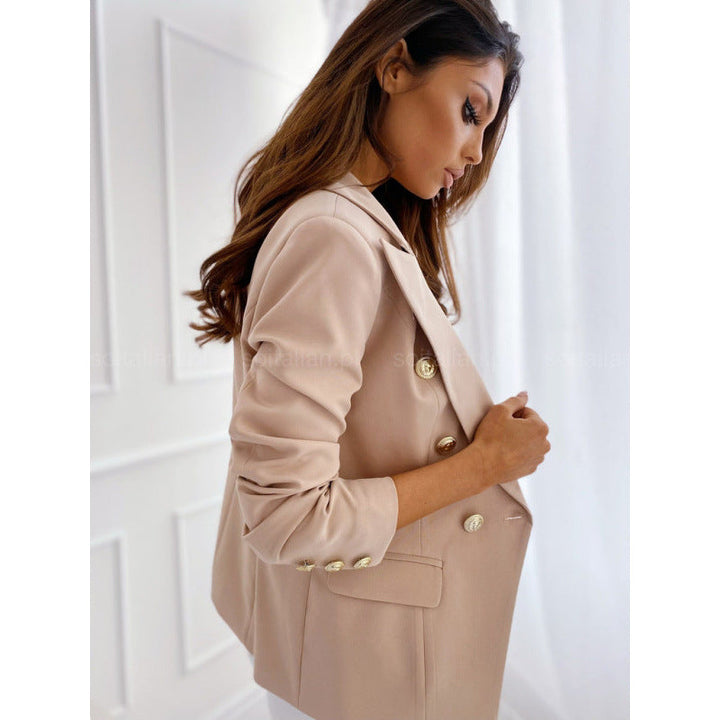 Women's Elegant Blazer Suit with Golden Button Details Lune London
