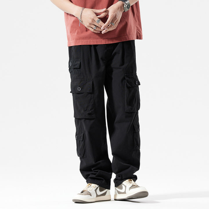 Pantalon cargo pour hommes avec plusieurs poches et taille élastique Lune London