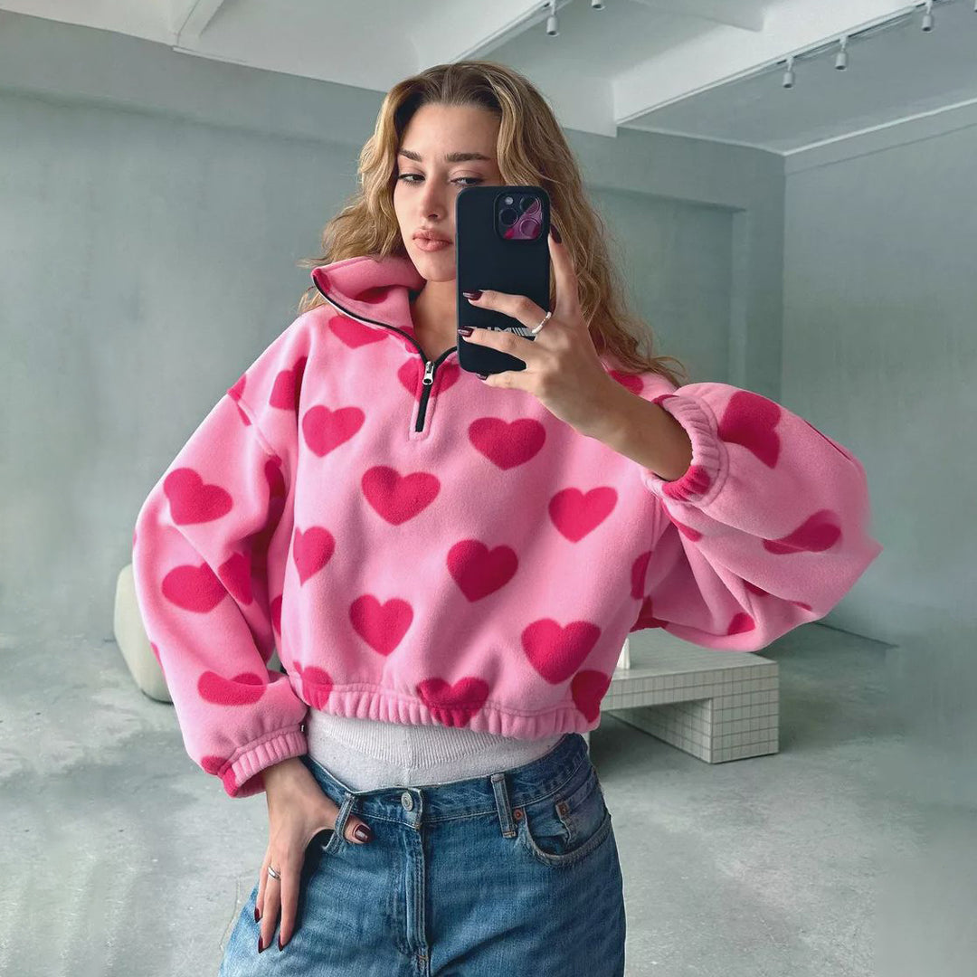 Short sweater for women with cloud pattern Lune London