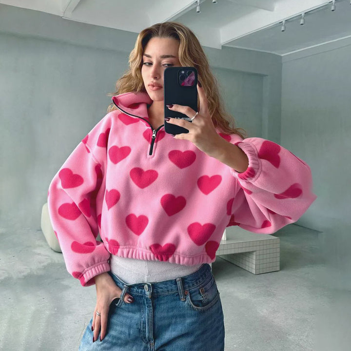 Short sweater for women with cloud pattern Lune London