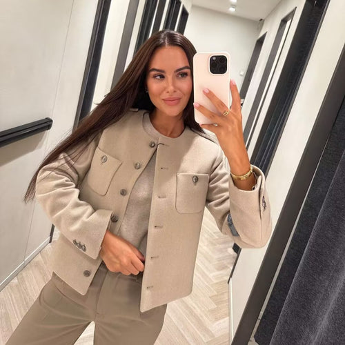 Lune London Elegant short jacket for ladies with decorative button details