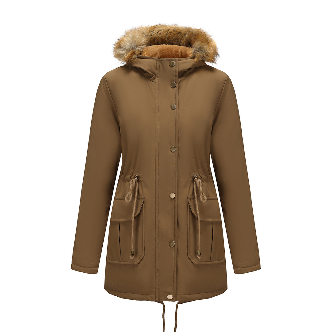 Ladies winter parka with fur collar Lune London