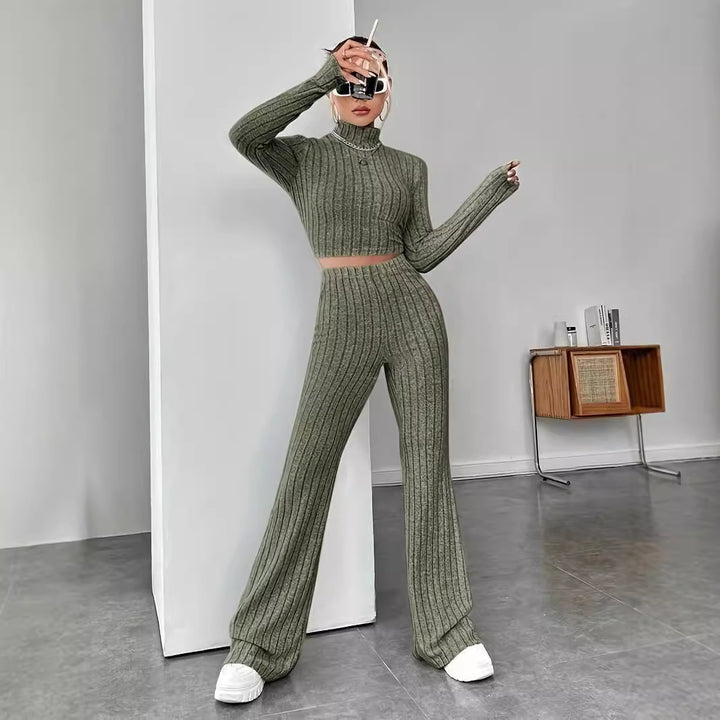 Lune London women's knit lounge set in soft material with an elegant turtleneck