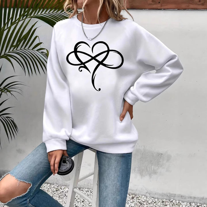 Sweatshirt pour femmes avec design de cœur créatif et coupe décontractée Chic & Stil