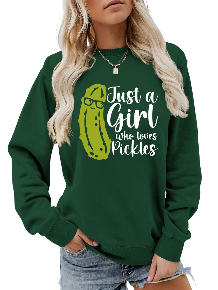 Sweat-shirt pour femmes avec motif de concombre humoristique et coupe décontractée Chic & Stil