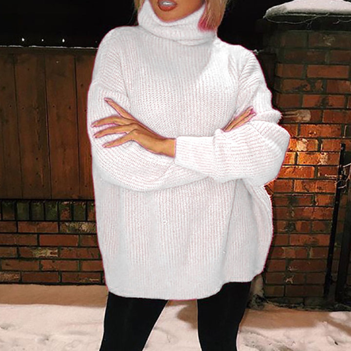 Oversized chunky knit turtleneck sweater for women Lune London