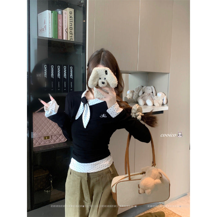 Women's long-sleeve shirt with a stylish collar and fashionable design Chic & Stil