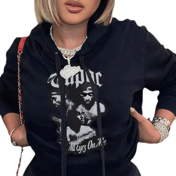 Urban hoodie for women with creative graphic print and comfortable side pockets Lune London