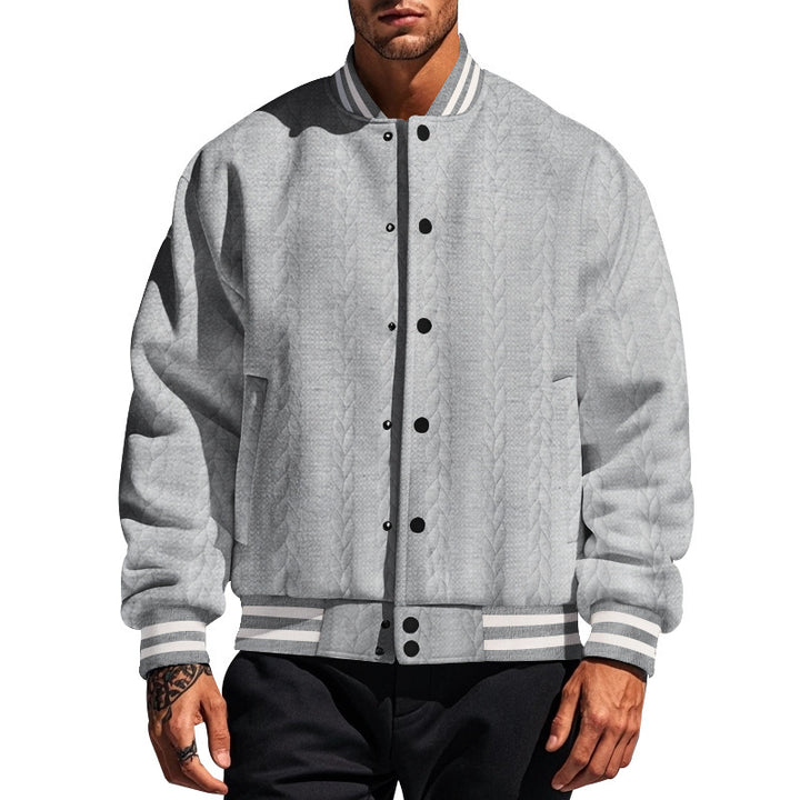 Urban university jacket for men with structured knit design Lune London