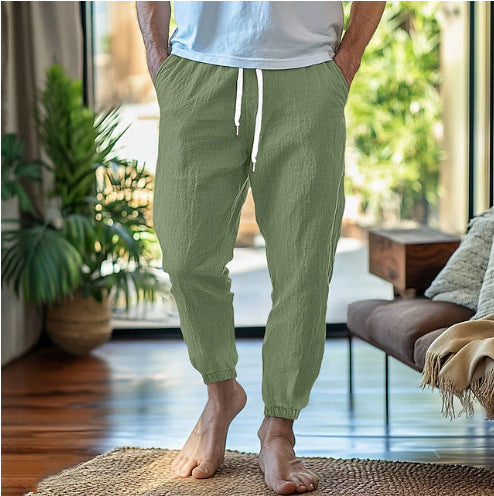 Casual linen pants for men with elastic waist and practical pockets Lune London
