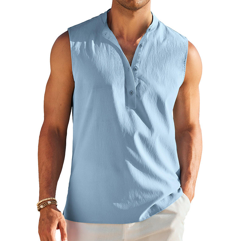Men's Henley tank top in breathable and lightweight material Lune London