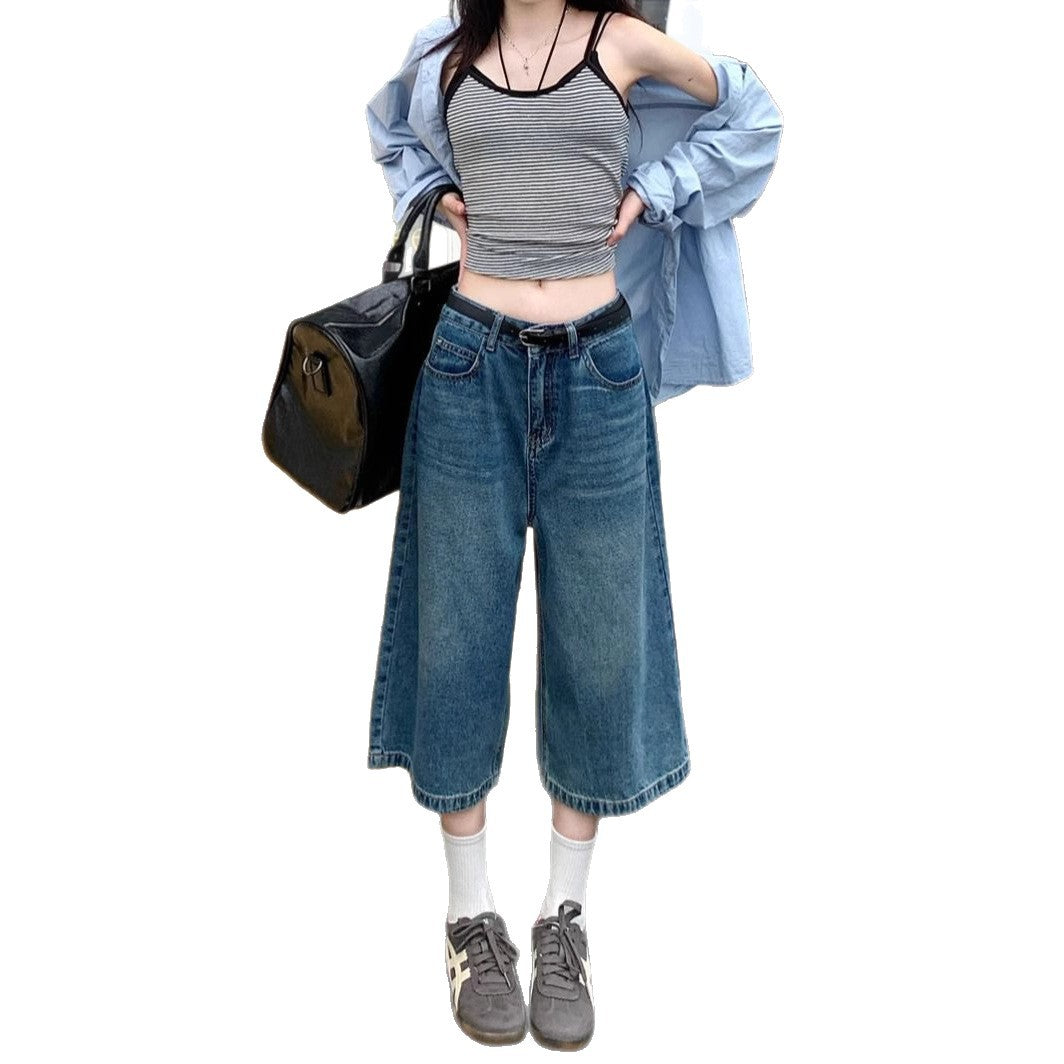 Jeans culottes Chic & Stil pour femmes à coupe ample
