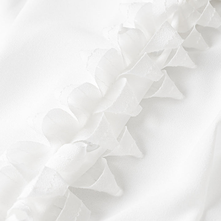 Ladies elegant blouse with ruffle details Lune London