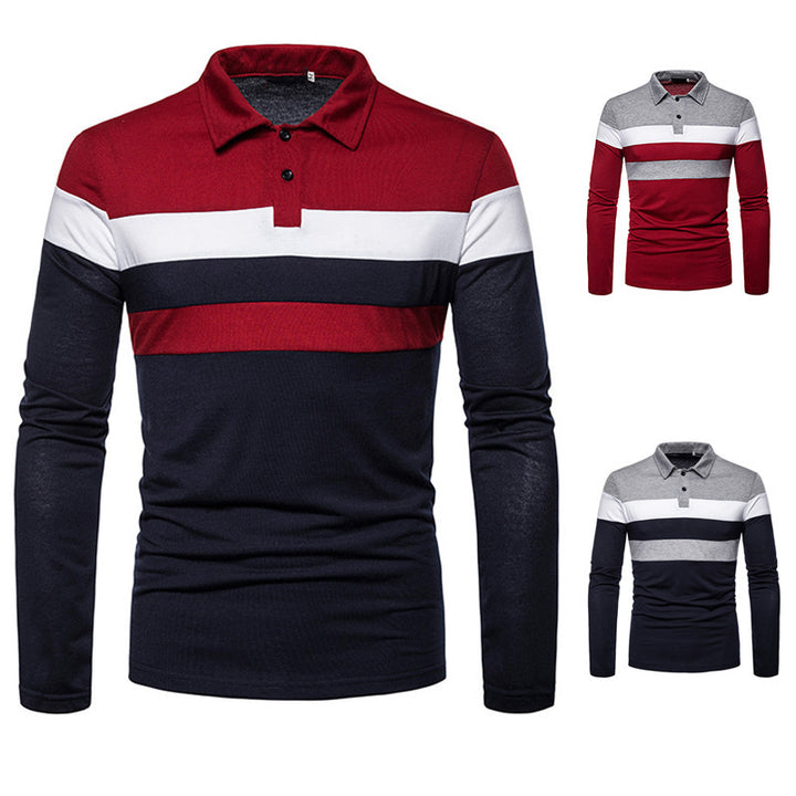Men's long sleeve polo with a modern striped pattern and a comfortable fit Lune London