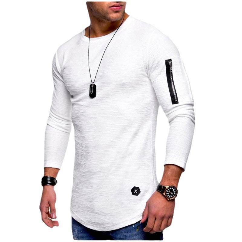 Men's long sleeve shirt with a modern textured pattern and a practical arm pocket Lune London