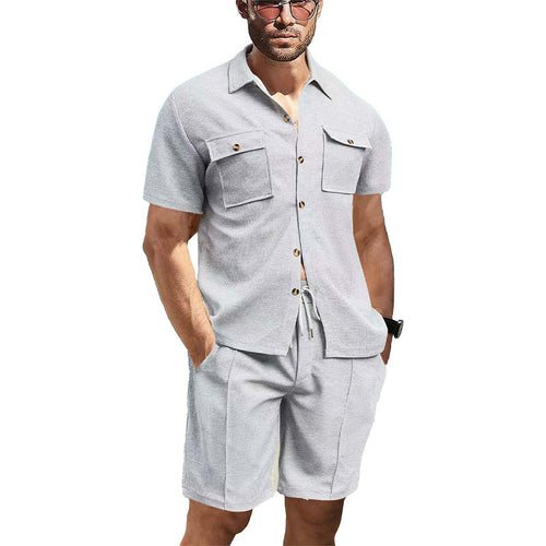 Trendy short-sleeved shirt for men with matching shorts Lune London