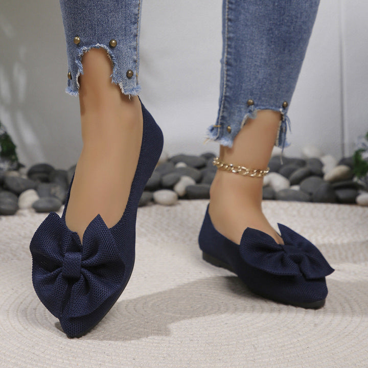 Ladies Ballerinas with Decorative Bow Detail and Comfortable Footbed Lune London