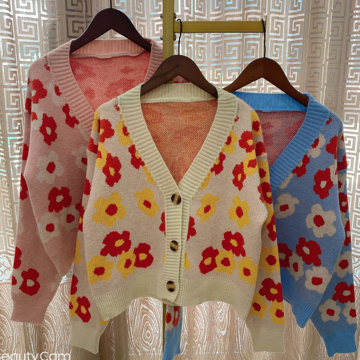 Lune London floral design women's cardigan
