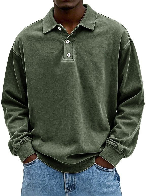 Men's polo t-shirt with button placket and relaxed fit Lune London