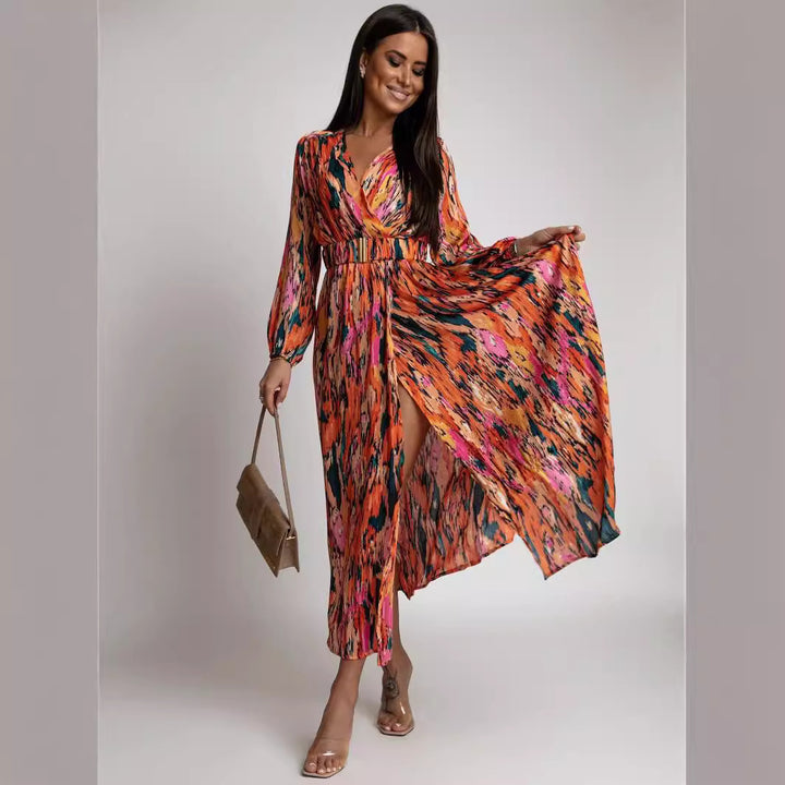 Chic and Stylish Women’s Bright Maxi Wrap Dress