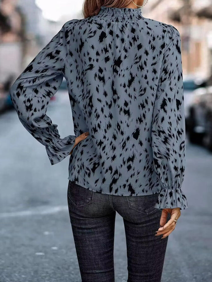 Ladies Elegant Long Sleeve Printed Blouse Lune London