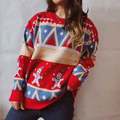 Festive winter sweater for women with a vibrant Christmas design Lune London