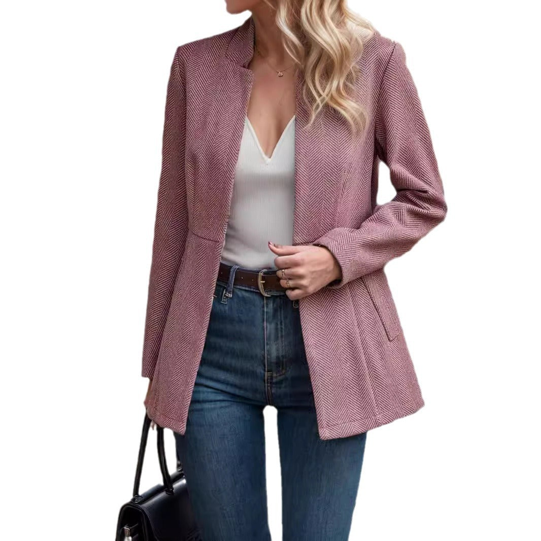 Elegant blazer jacket for women in textured fabric with modern details Lune London