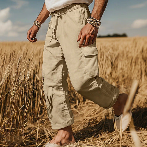 Men's cargo pants with versatile pockets and elastic waistband Lune London