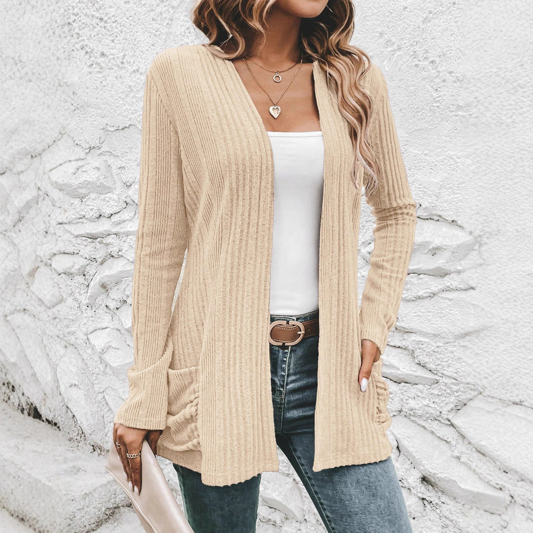 Women's knitted jacket with long sleeves and side pockets Lune London