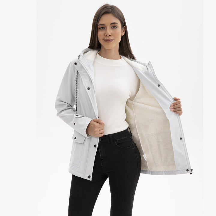 Women's functional water-repellent transition jacket with hood Lune London