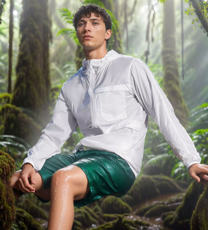 Lightweight and breathable outdoor jacket for men with hood Lune London