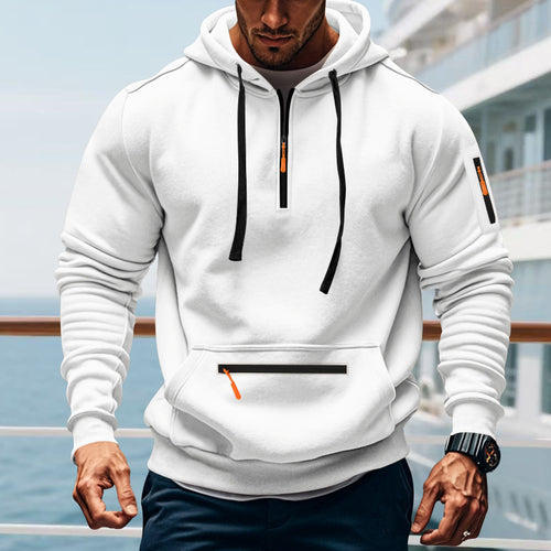 Sporty zip hoodie for men with practical pockets Lune London