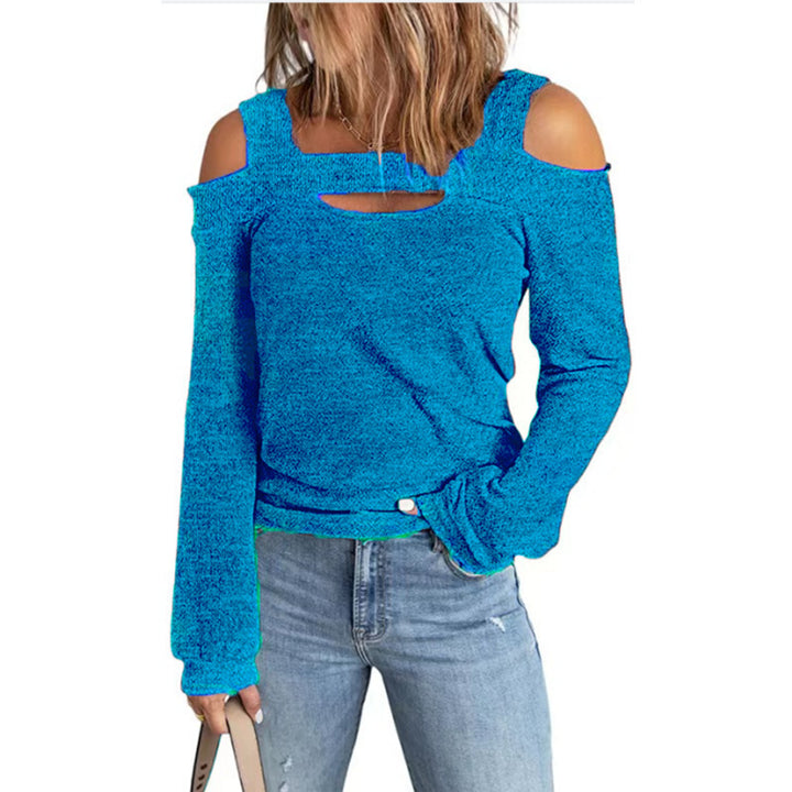 Lune London trendy women's long sleeve top with cut-out details and off-shoulder design
