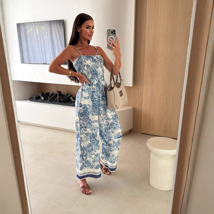 Ladies Floral Print Chic Jumpsuit