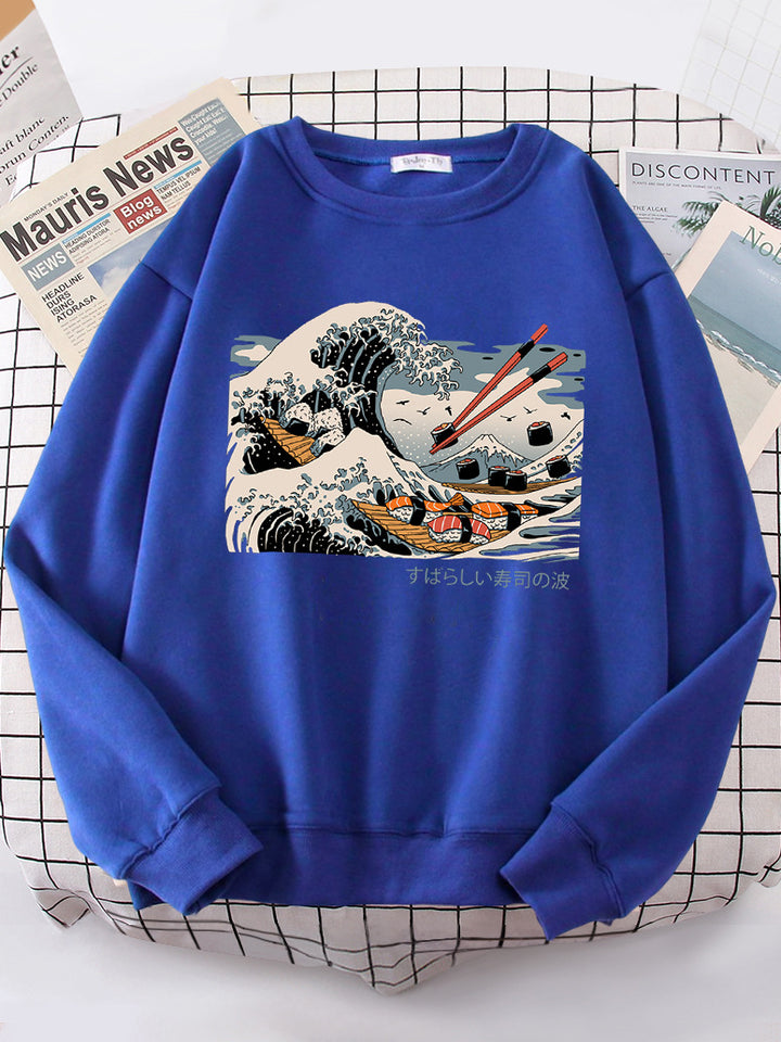 Sweat-shirt femme avec design de vague artistique et coupe confortable Chic & Stil