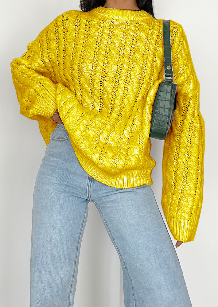 Chunky knit sweater for women with a refined twisted pattern in soft material Lune London
