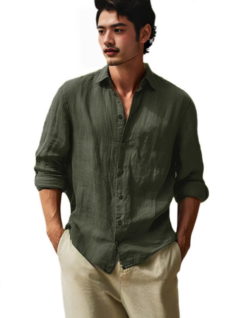Light linen shirt for men with short button placket and relaxed fit Lune London