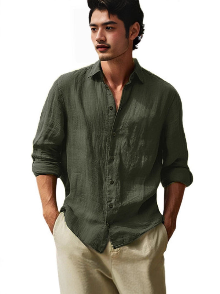 Light linen shirt for men with short button placket and relaxed fit Lune London