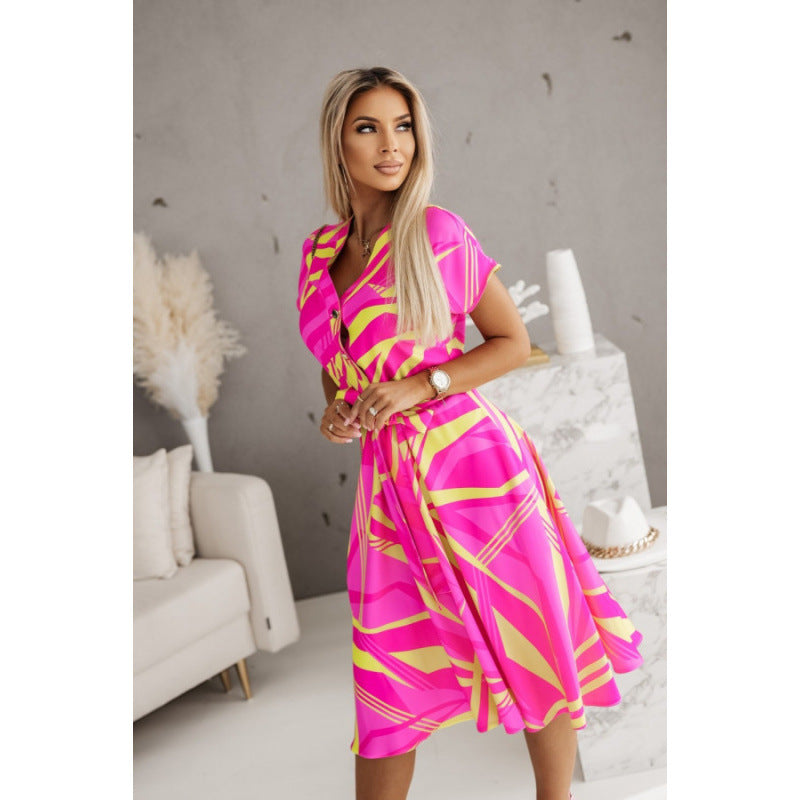 Ladies Elegant Floral Wrap Dress Lune London