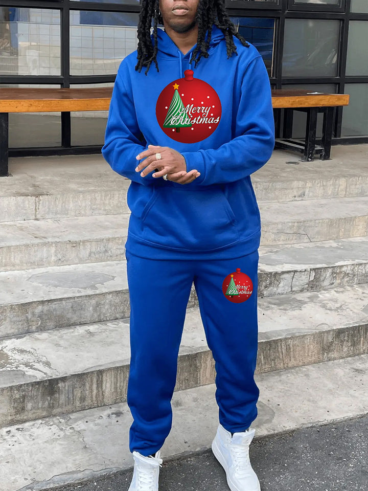 Casual hoodie and jogger pants set for women with festive Christmas pattern Lune London