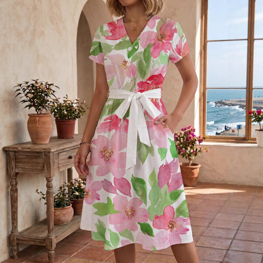 Women’s midi dress with floral design and comfortable fit Lune London