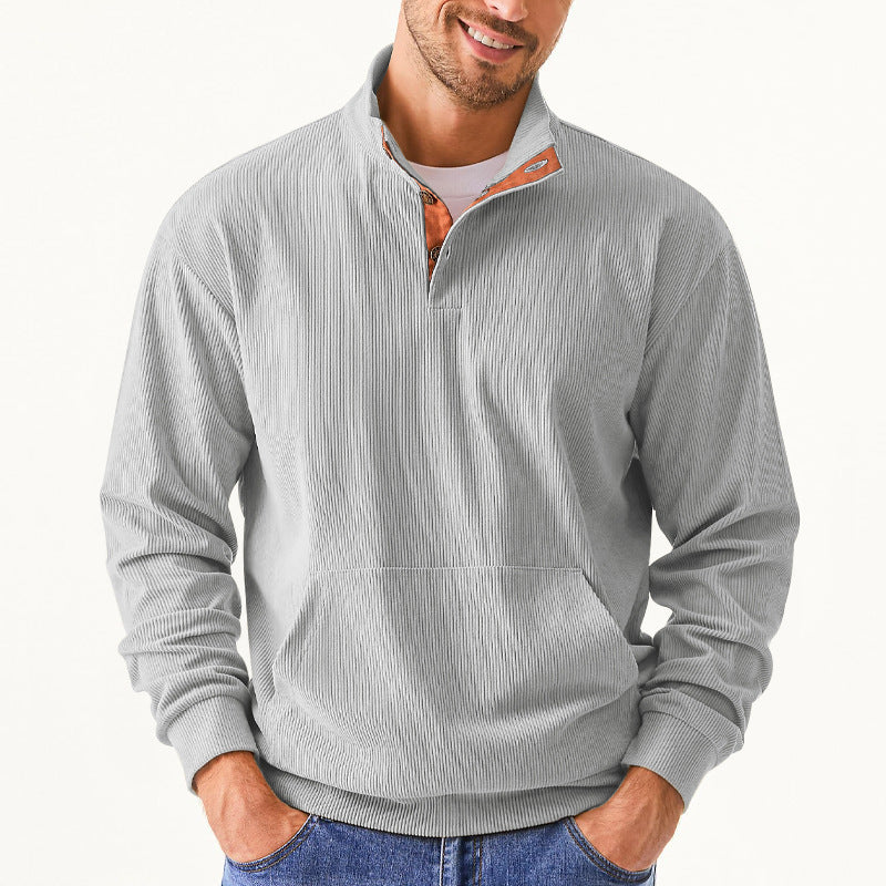 Men's cozy hoodie with fashionable faux leather details and high-quality cotton Chic and style