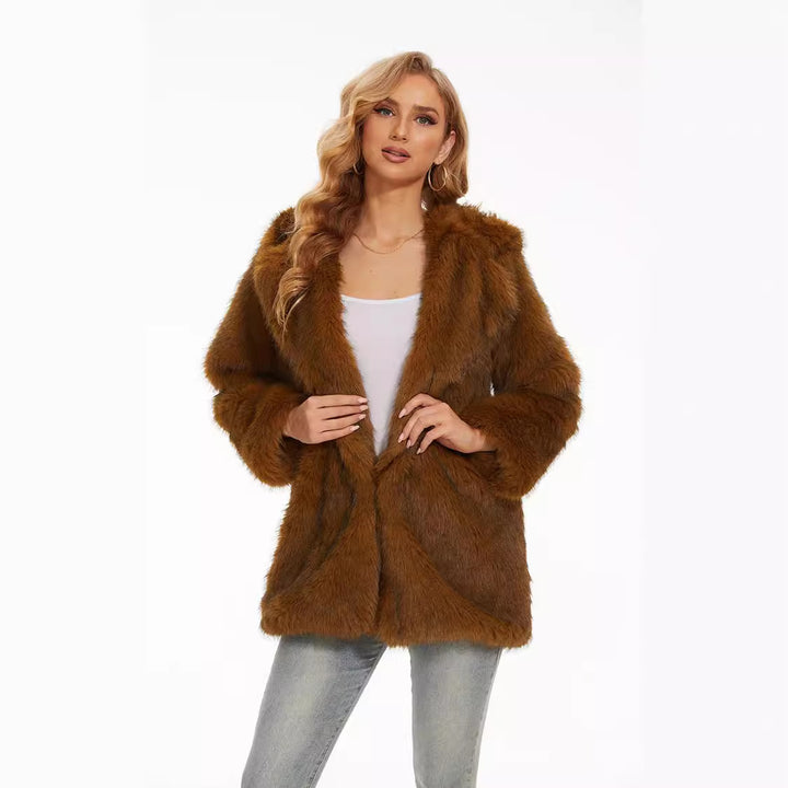 Ladies Hooded Jacket Fluffy Lune London